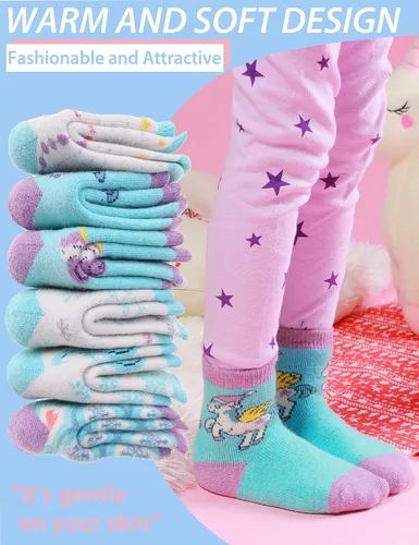 Vista 88 de ANTSANG Calcetines de Lana, Calcetines Térmicos Cálidos y Gruesos Tipo Crew Boot para Niños Pequeños, Niños y Niñas, 6 Pares