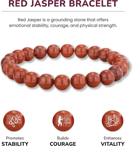 Vista 111 de Crystal Vibe Pulseras de cuentas de 0.315 in para mujeres y hombres, pulseras de cristal con piedras preciosas naturales, tamaño elástico ajustable