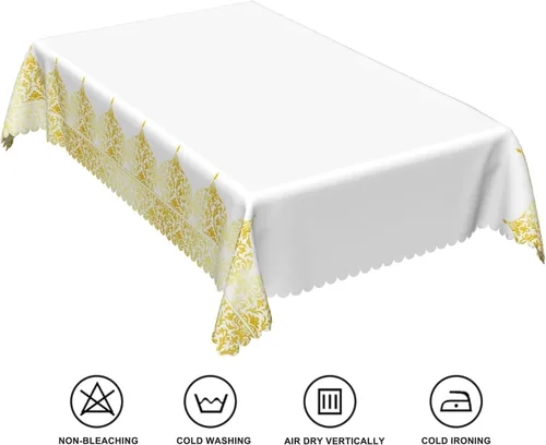 Vista 16 de Mantel rectangular floral de 52 x 70 pulgadas, color blanco y negro, estampado floral, a prueba de derrames y aceite, para cocina, comedor