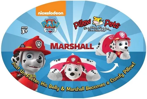 Vista 4 de Pillow Pets Nickelodeon Paw Patrol, Marshall Dálmata, Animal de Peluche Relleno de 16 Pulgadas Almohada de felpa suave, se desabrocha en una