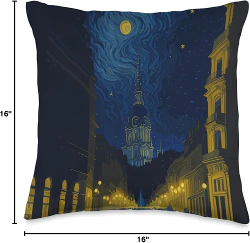 Vista 4 de berth99 Madrid Madrilenian Starry Night - Almohada de 16 x 16 pulgadas, multicolor