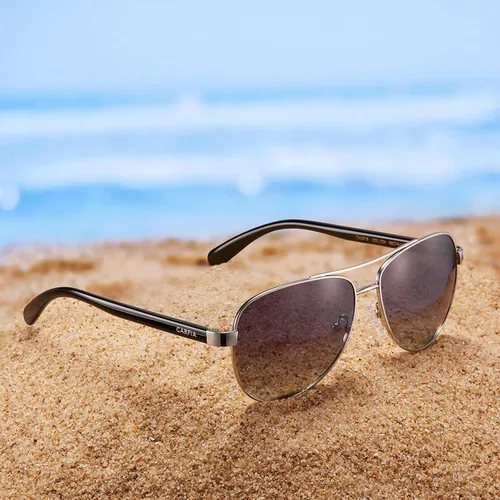 Vista 41 de CARFIA Gafas de sol polarizadas para mujer, protección UV, brazos de acetato, marco de metal, sombras para mujer, CA3216