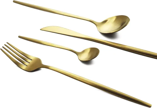 Vista 7 de JASHII Juego de cubiertos de acero inoxidable de 24 piezas, juego de cubiertos de servicio para 6, utensilios para cocina, aptos para lavavajillas