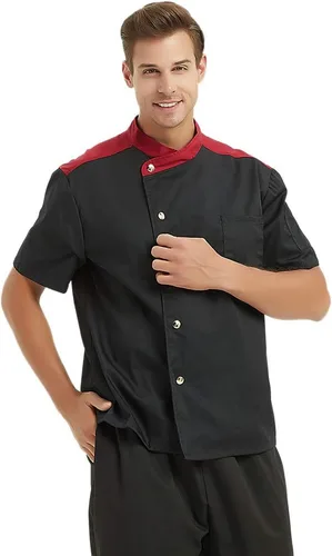 Vista 3 de TOPTIE - Chaqueta de chef de manga corta unisex