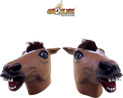 Vista 10 de Ghoulish - Máscara de caballo marrón talla única