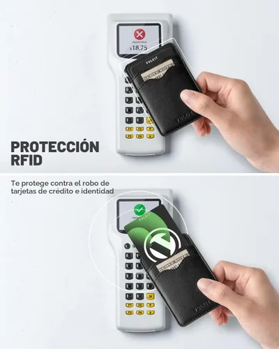 Vista 3 de VULKIT Soporte adhesivo para tarjetas Compatible con iPhone, cartera de cuero para teléfono celular, estuche para tarjetas de crédito, adhesivo