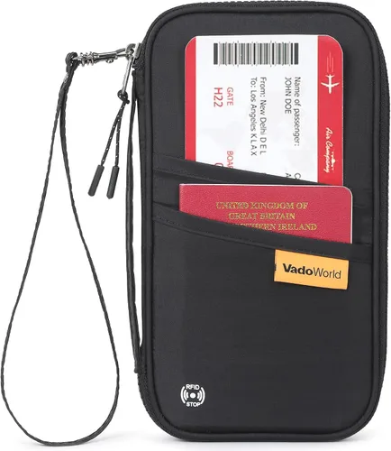 Vista 2 de Wanderlust - Organizador de cartera de viaje familiar con RFID italiano, soporte para pasaporte, organizador de documentos para hombres y mujeres, 9