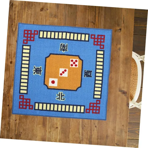 Vista 3 de Funda para Mahjong Mat 1pc Azul Cuadrado Mesa Mat Antideslizante para Juegos de Poker