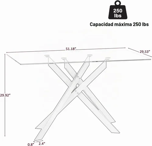 Vista 8 de Henf Juego de mesa de comedor de 5 piezas para 4, mesa de comedor rectangular de 51 pulgadas y 4 sillas de comedor de poliuretano gris carbón, mesa