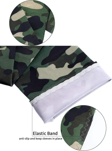Vista 5 de Boao 10 pares de mangas de protección solar UV para brazos, refrescantes, antideslizantes, para tatuajes, con agujeros para el pulgar, para hombres