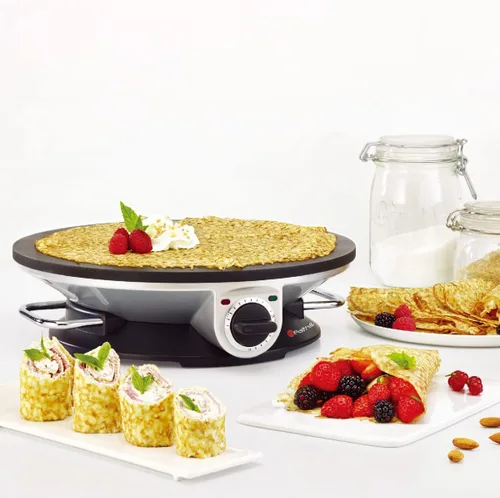 Vista 2 de Health and Home Máquina para crepes sin bordes, máquina de crepas de 13 pulgadas y plancha eléctrica, máquina para hacer panqueques antiadherente