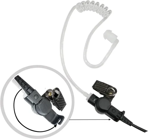 Vista 3 de Receptor de 0.138 in / audífono de vigilancia con tubo de bobina transparente para radios de dos vías