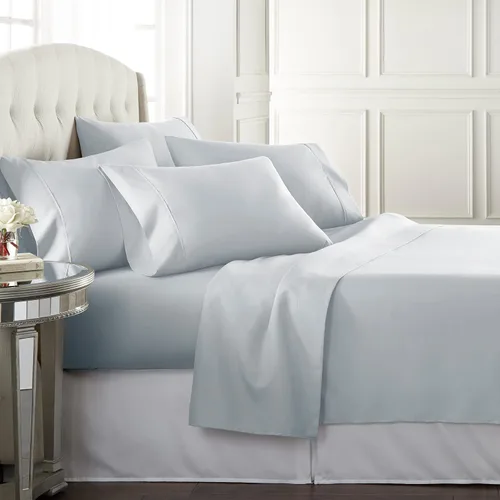Vista 10 de Danjor Linens - Juego de sábanas tamaño completo para adolescentes, sábanas premium de hotel con 4 fundas de almohada, microfibra cepillada ligera
