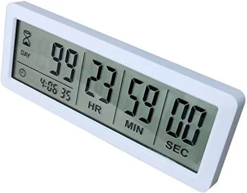 Vista 2 de Temporizador digital de cuenta regresiva de 999 días, tiempo de visualización para examen de jubilación, vacaciones, boda, laboratorio, cocina, Negro