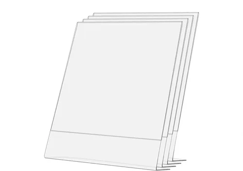 Vista 6 de Marketing Holders 4 Pack 17 "x 11" Mesa Horizontal Carpa Carpa Soporte de Letrero de Acrílico Claro Aviso Tienda de Documentos Marco de Señalización