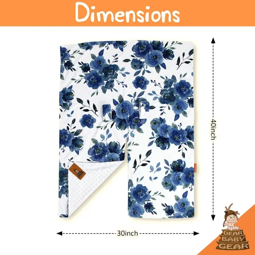 Vista 4 de Dear Baby Gear Toldo floral para asiento de automóvil para bebé con apertura de botón a presión, funda de asiento de automóvil para recién nacidos
