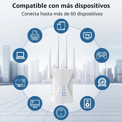 Vista 5 de Amplificador de señal WiFi, extensor WiFi 2026 AC1200Mbps de banda dual