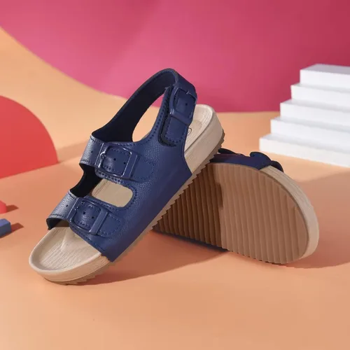 Vista 6 de Sandalias ajustables de doble hebilla para niñas y niños, zapatos de verano ligeros con velcro para niños pequeños y grandes
