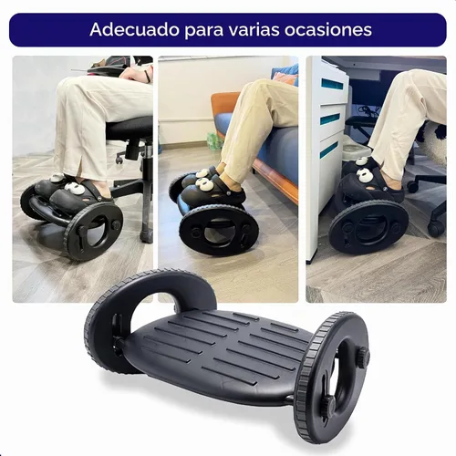 Vista 3 de Reposapiés para debajo del escritorio, ajuste de ángulo de 4 niveles y función de balancín activo, soporte de pie ABS duradero, diseño