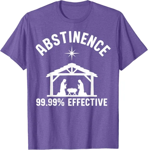 Vista 10 de Abstinence 99.99 Percent Effective Nativity Christmas Joke T-Shirt