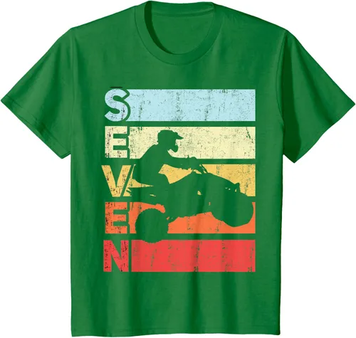 Vista 51 de ATV 7th Birthday Party ATV 4 Wheeler - Camiseta de cumpleaños temática cuádruple Negro