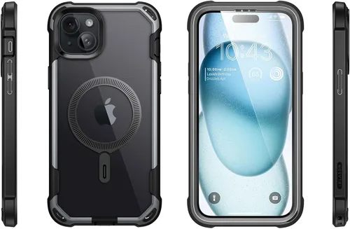 Vista 9 de i-Blason AresMag - Funda protectora transparente para iPhone 15/14/13 de 6.1 pulgadas, compatible con MagSafe, a prueba de golpes, con protector