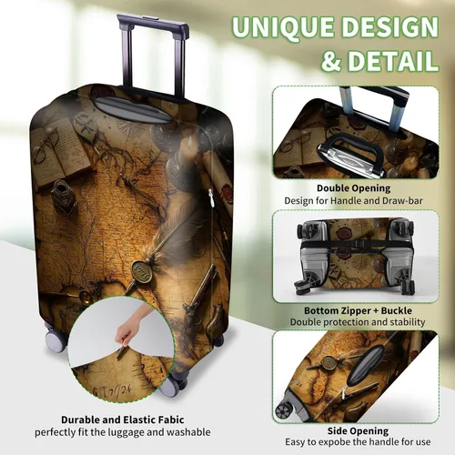 Vista 2 de FUYOCWE Fundas de equipaje para maleta, aprobadas por la TSA, protector elástico lavable para maleta, se adapta a accesorios de viaje de 19 a 32