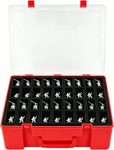 Vista 8 de Funda de Transporte Resistente para Figuras en Miniatura con 108 Ranuras - Estuche de Transporte Compatible con D&D y Más (Transparente)