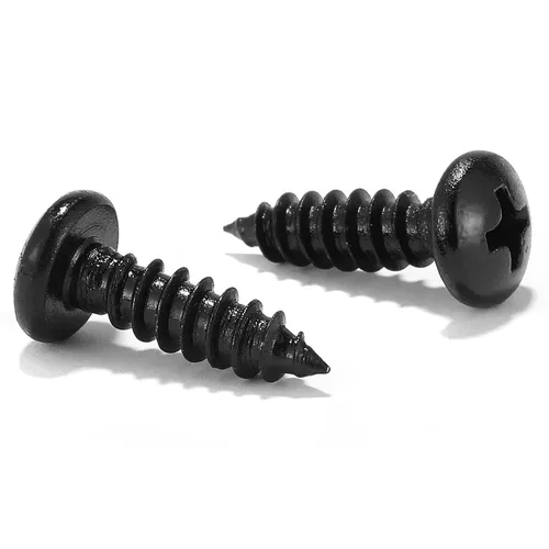 Vista 10 de #4 x 1 Tornillo de Madera 100 Piezas 18-8 (304) Acero Inoxidable Cabeza Plana Tornillos Autorroscantes Rápidos para Paneles de Yeso Óxido Negro por