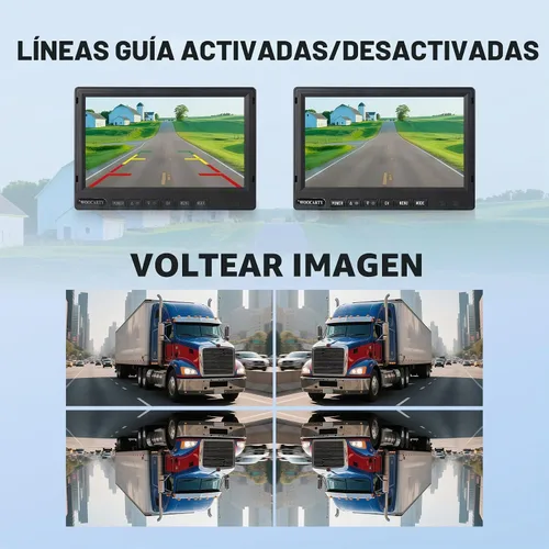 Vista 6 de Sistema de cámara de respaldo con cable AHD1080P de 7 pulgadas, cámara de marcha atrás de visión nocturna IR impermeable IP69k, a prueba