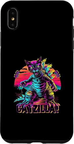 Vista 7 de iPhone 15 Streetwear Synthwave 80s 90s Catzilla Cat Japanese teen Case