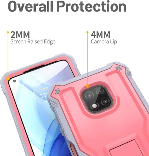 Vista 2 de FITO Funda para Moto G Power 2021, doble capa a prueba de golpes, resistente, compatible con teléfono Motorola Moto G Power 2021 con protector