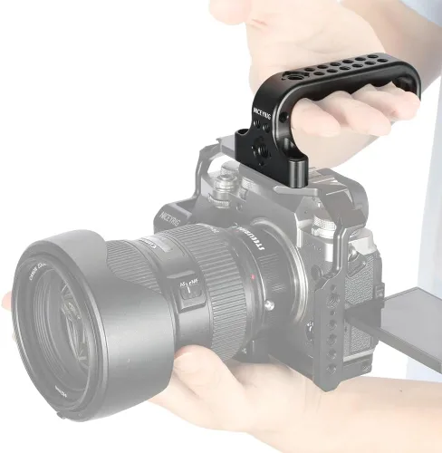Vista 2 de NICEYRIG Empuñadura para cámara con soporte de rosca de 1/4 aplicable para RED DSMC2 / Sony FX3 / FX30 / FX2, mango superior universal para cámara