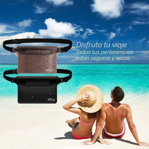 Vista 8 de AiRunTech Bolsa impermeable con correa de cintura (paquete de 2) Accesorios de playa La mejor manera de mantener tu teléfono y objetos de valor