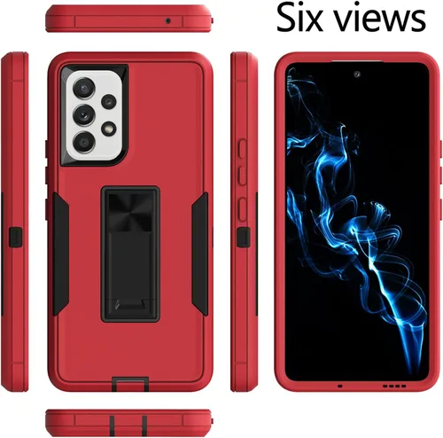 Vista 2 de MDCN Funda para teléfono celular Galaxy A53 5G, protección resistente con soporte de anillo magnético, protector de pantalla HD, grado militar