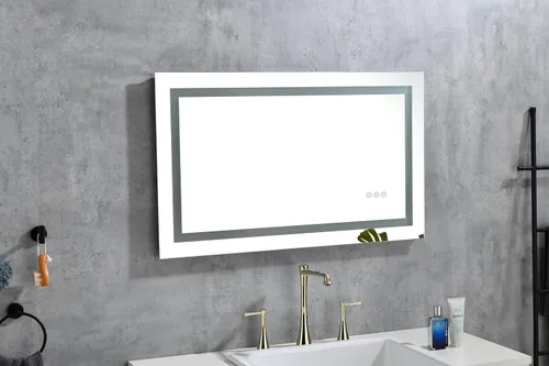 Vista 4 de 40 x 26 luces LED espejo montado en la pared para baño con alto lumen+antivaho control por separado + función de atenuación