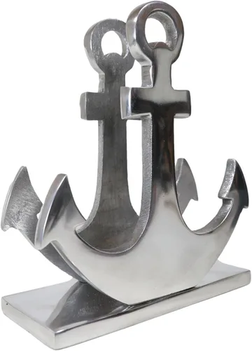 Vista 5 de Ebros Gift Elegante aluminio niquelado náutico océano marino marinero barco ancla decorativo papel servilleta titular decorativo cocina bar
