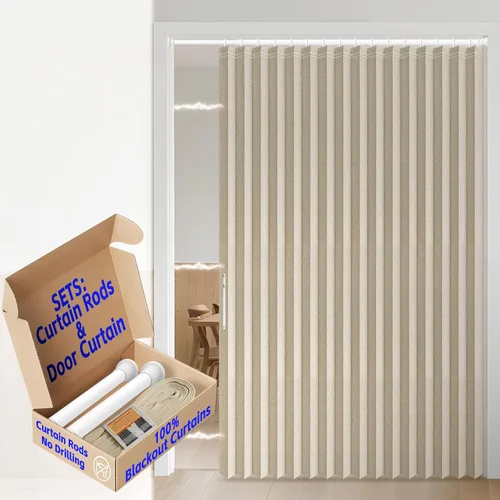 Vista 16 de AJAZZ Cortina de puerta magnética 100% opaca de acordeón para armario, cortina invisible para puerta interior de dormitorio, sala de estar, pasillo