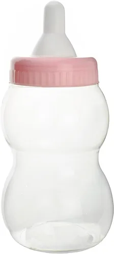 Vista 3 de FIREFLY IMPORTS Jumbo Milk Baby Bottle Coin Bank Contenedor de plástico Baby Shower Game Favor, 13 pulgadas, azul bebé claro