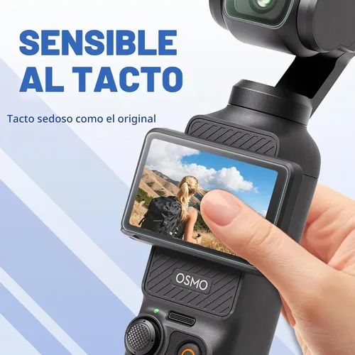Vista 5 de DJI Osmo Pocket 4/Pocket 3 - Protector de pantalla, resistente a los arañazos, película LCD de vidrio templado Ultra-HD y protector de lente
