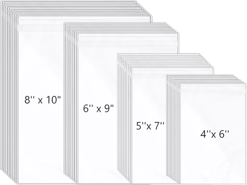 Vista 10 de Kosiz - 600 bolsas para violonchelo, 3 x 5 pulgadas, 5 x 7 pulgadas, 6 x 9 Bolsas de celofán de plástico transparente, autoadhesivas resellables