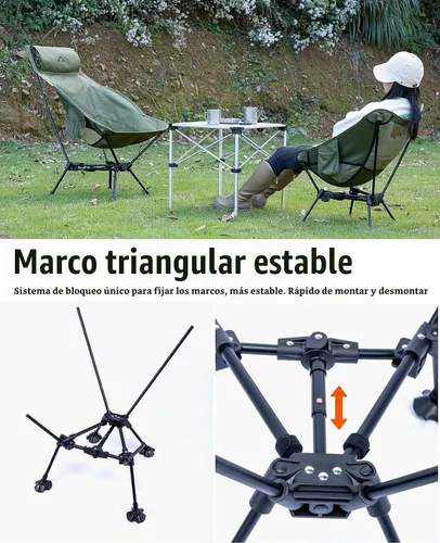 Vista 4 de iClimb Silla plegable ultraligera compacta y antihundimiento, color negro