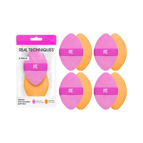 Vista 8 de Real Techniques Miracle 2 en 1 Borla de Polvo, de Doble Cara, Borla de Maquillaje de Tamaño Completo para Mezclar, Banda Elástica Reversible