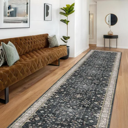 Vista 176 de Hazo Haus – Alfombra pequeña para entrada, cocina o baño, antideslizante con base de goma, resistente a las manchas y a la decoloración, diseño