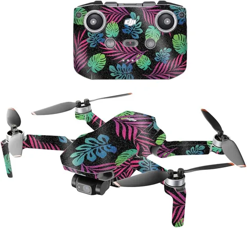 Vista 6 de MightySkins brillo brillante compatible con DJI Mini 2 Drone portátil – Polígono gris Protector, duradero acabado brillante brillante Fácil