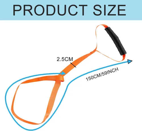 Vista 2 de 3 correas de arrastre de ciervo naranja, engranaje de arrastre y arnés de ciervos, cuerda de remolque, accesorios de caza de ciervos con mango
