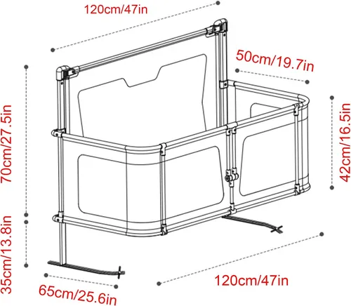 Vista 3 de Moisés portátil para cama de bebé para bebé que duerme en la cama, transpirable para bebé y ventana de malla visible, cubierta de forro suave