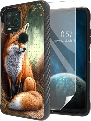 Vista 37 de Funda para Moto G Stylus 5G 2021 con protector de pantalla, a prueba de golpes, 2 en 1, parte trasera duradera de policarbonato duro texturizado