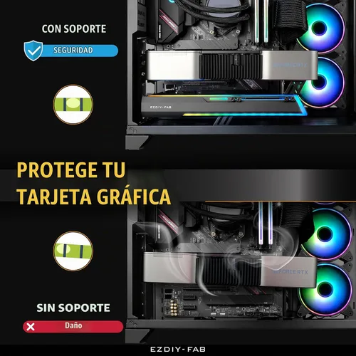 Vista 7 de EZDIY-FAB Soporte Abrazadera para GPU ARGB de 5V, Refuerzo de Soporte para Tarjeta Gráfica GPU, Soporte para Tarjeta de Video, Estructura
