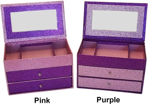 Vista 2 de Sparkle Glamour - Joyero organizador rosa con cajones morados